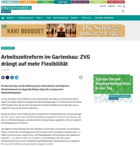 Fruitnet Höchstarbeitszeit Gartenbau Pellens Andreas