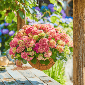 Hortensie Hydrangea macrophylla Tabletensia Pink Rosa Pellens Ampel